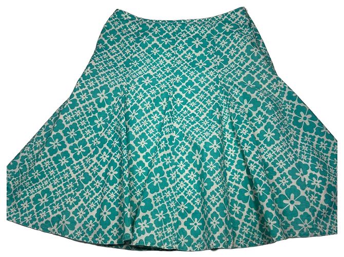 Moschino Jeans A-Linien-Rock mit Blumenprint Weiß Türkis
