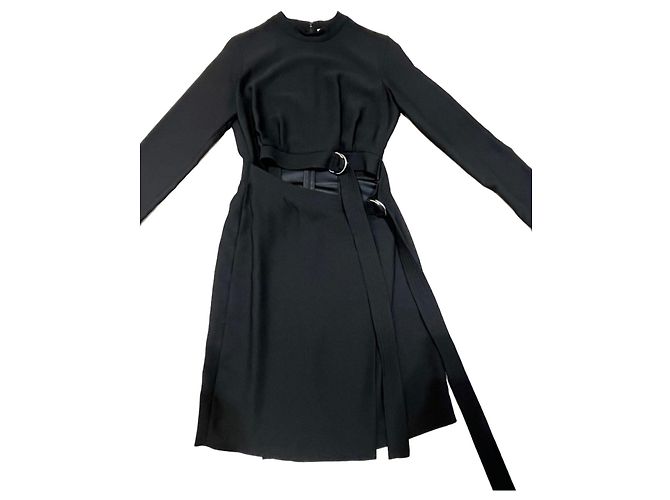 Carven schwarzes asymmetrisches Kleid