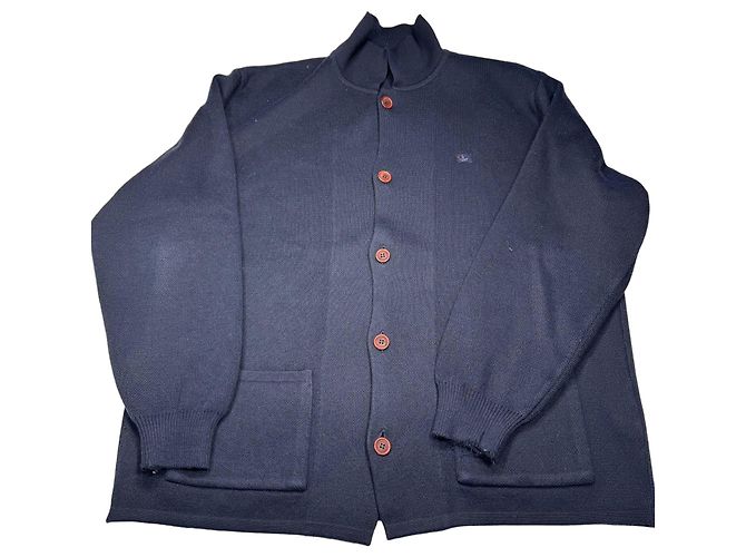 Burberry Strickjacke mit Knöpfen in Navy Blau Dunkelblau