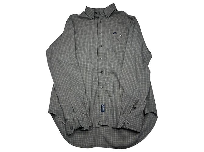 Thomas Burberry Checked Button-Down Shirt Beige Grey