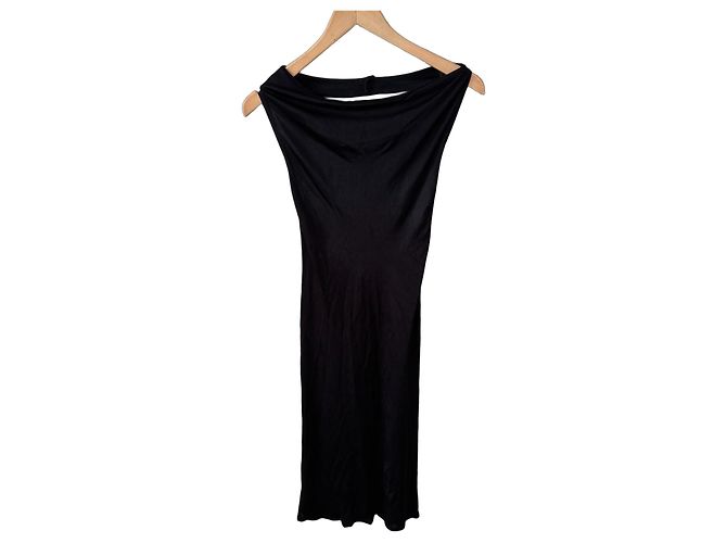 Autre Marque Maxikleid aus schwarzer Viskose