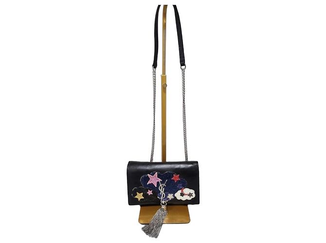 Saint Laurent Kate Wallet on Chain Cloud Star Nero Multicolore