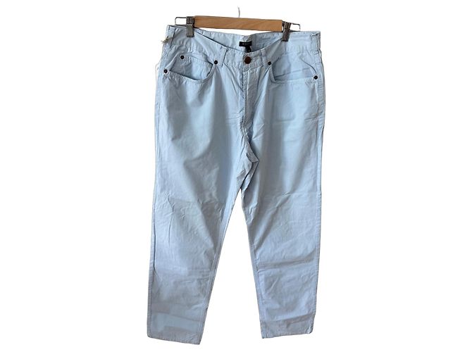 Burberry Hose aus hellblau gestreifter Baumwolle