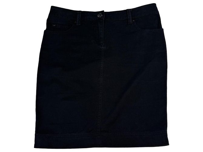 Falda lápiz Armani Jeans de mezcla de algodón negro
