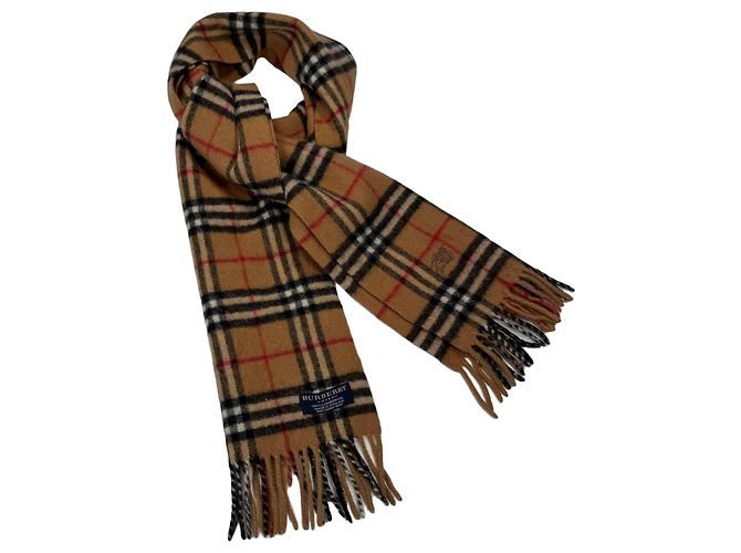 Burberry Nova Check Wollschal Schwarz Weiß Rot Kamel
