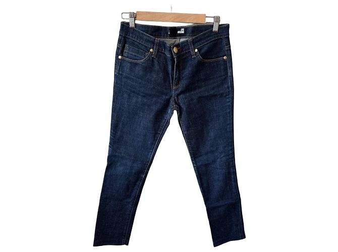 Vaqueros de Denim de Lavado Oscuro para Mujer Love Moschino Azul oscuro