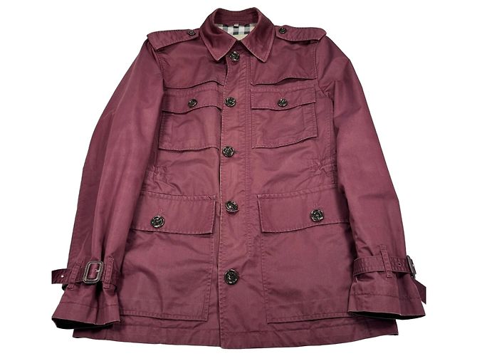Chaqueta de mezcla de algodón Burberry Burdeos