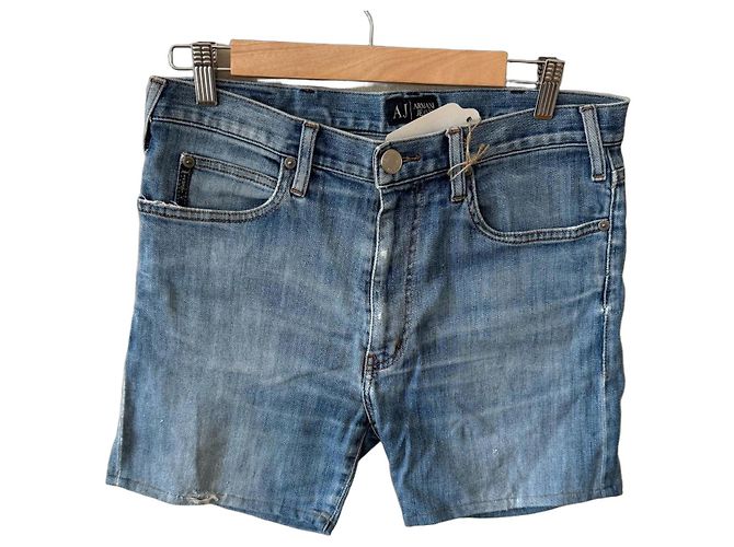 Armani Jeans Blue Denim Shorts Blau