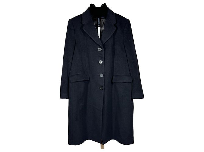 Burberry Black Wool Blend Coat