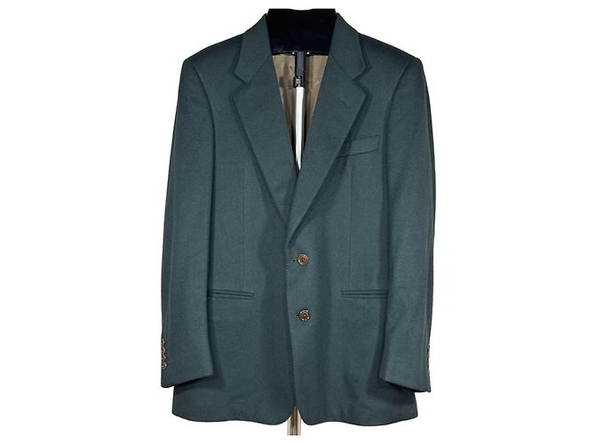 Trussardi Men's Dark Green Wool Blazer