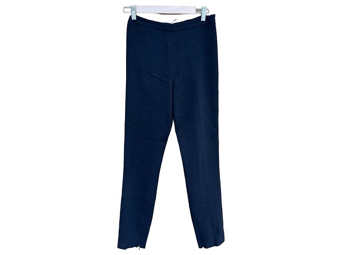 Prada Black Wool Blend Tailored Trousers