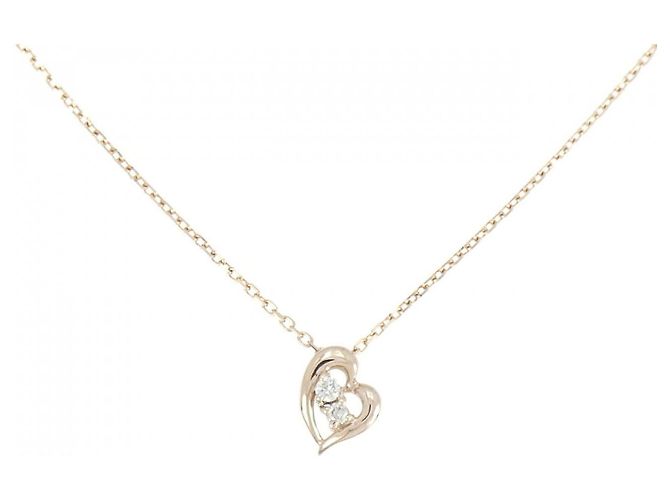 Autre Marque Collar de oro rosa K10 y diamantes