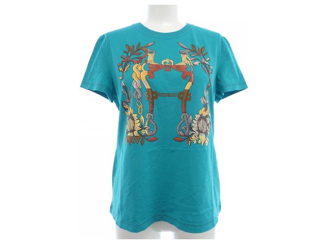 Camiseta de algodón Hermès Cartouche Verde