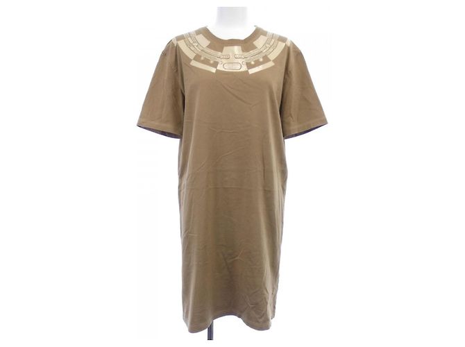 Hermès Vestido Cut Hermes Castaño