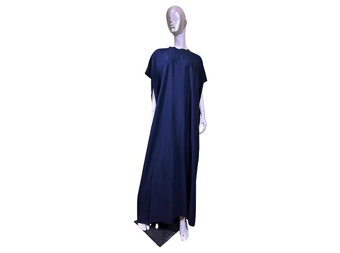 Autre Marque Sophie D'Hoore Seidenkleid Navy Dunkelblau