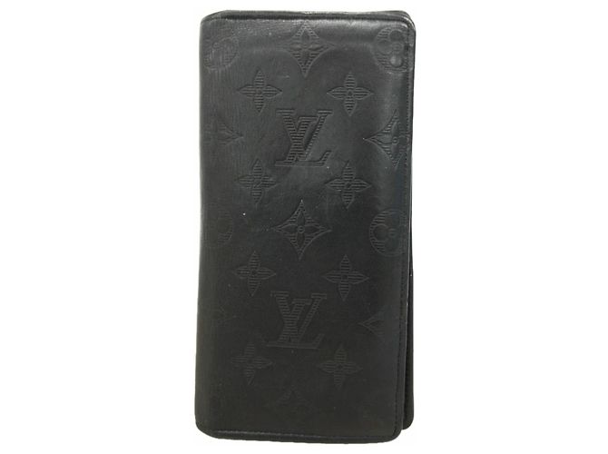 Portafoglio lungo Louis Vuitton Monogram Shadow Brazza Nero