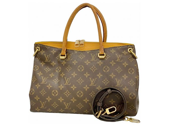 Borsa Louis Vuitton Monogram Pallas in Saffron D'oro