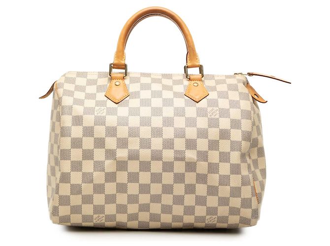 Louis Vuitton White Damier Azur Speedy 30 Weiß