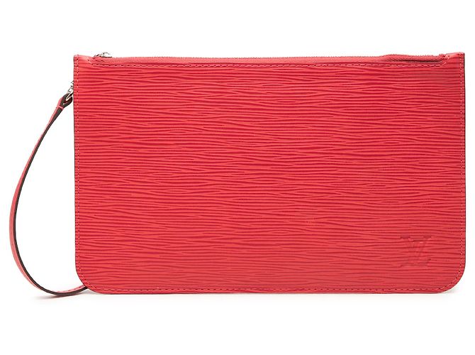 Louis Vuitton Red Epi Neverfull Pouch Rot