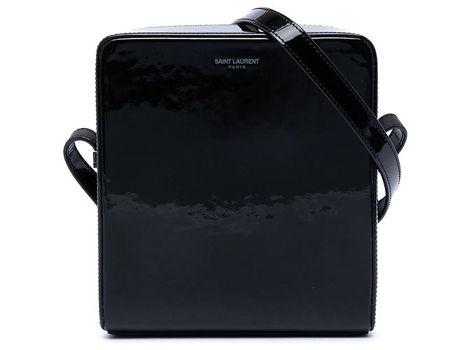 Borsa a tracolla Saint Laurent in vernice nera Nero