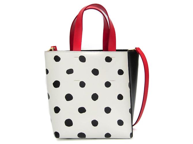 Marni Museo Mini Lederhandtasche Schwarz Weiß Rot