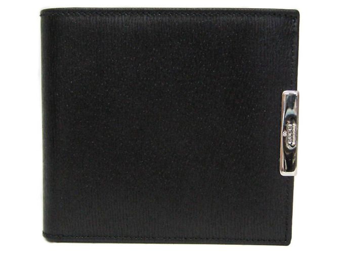 Cartera de cuero plegable Gucci Negro