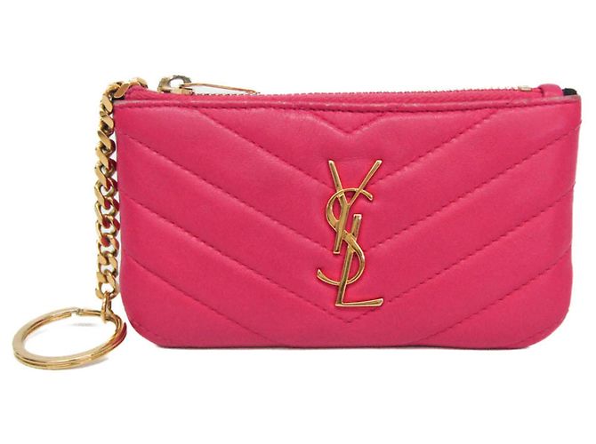 Monedero Cassandra V-stitch Yves Saint Laurent Rosa