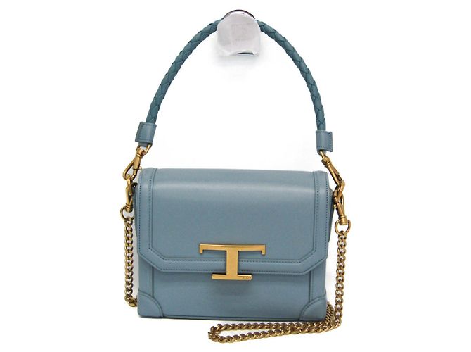 Bolsa de Alça de Corrente Tod's T-Timeless Azul claro