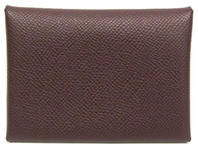 Hermès Hermes Calvi Duo Epsom Leather Card Case in Brown