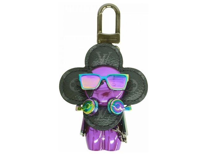 Vivienne Louis Vuitton Keyring Charm Black Purple