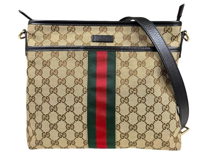 Borsa a Spalla Gucci Sherry Marrone Nero