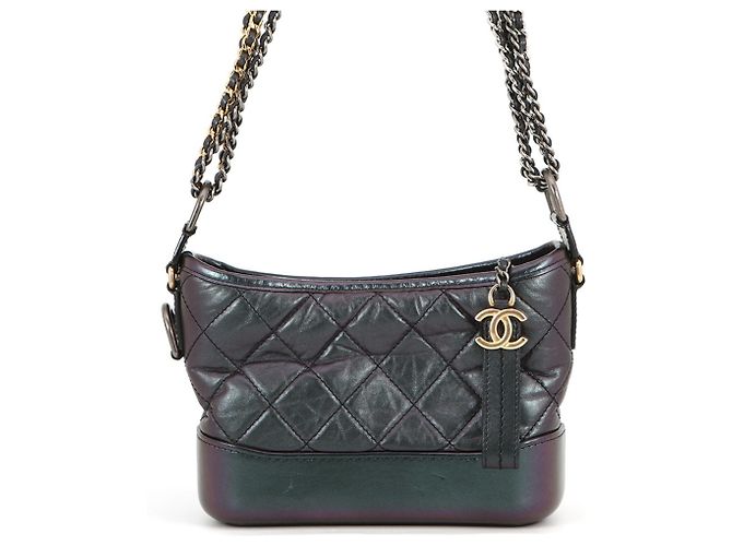 Bolsa de Ombro com Corrente Chanel Gabrielle de Small Hobo Roxo escuro