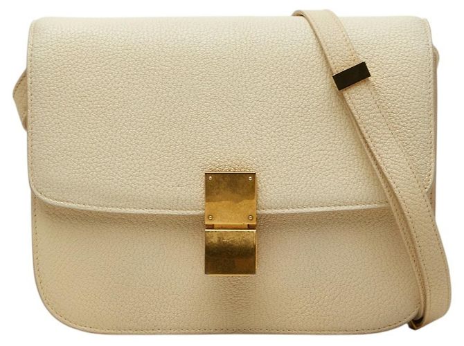 Céline Bolsa de Ombro Celine Classic Box Medium Cru