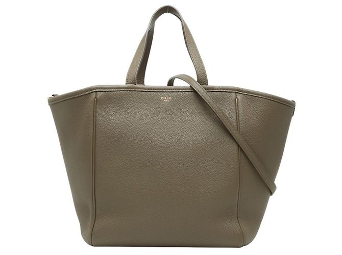 Céline Borsa cabas Celine Small Fold in pelle beige