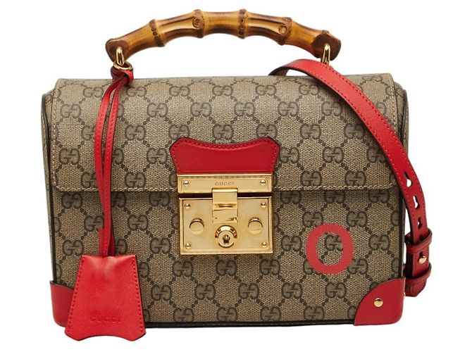 Borsa Gucci GG Small Bamboo Rosso Beige