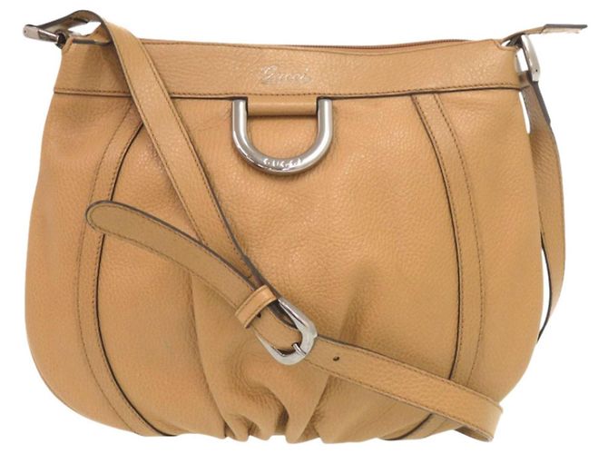 Bolsa de ombro Abbey em couro camel Gucci Marrom Camelo