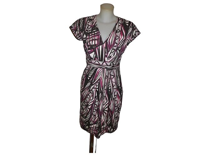 Abito in cotone Max Mara stampa astratta Bianco Porpora Grigio antracite