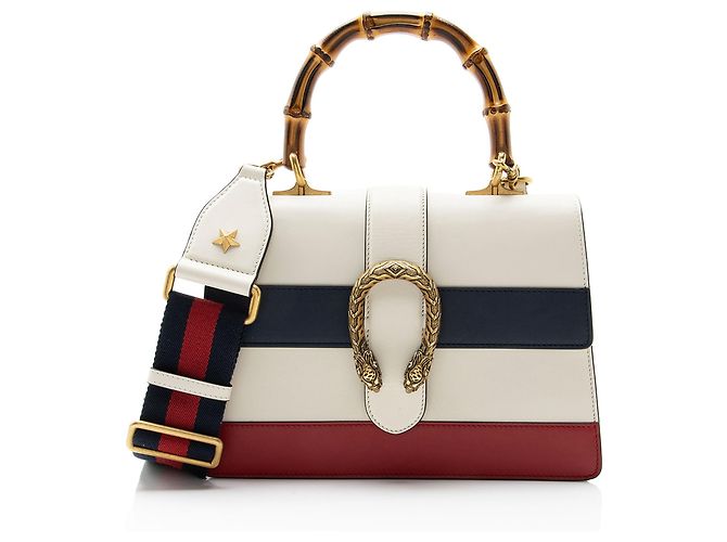 Gucci Bolsa Dionysus Medium de couro com alça de bambu Azul