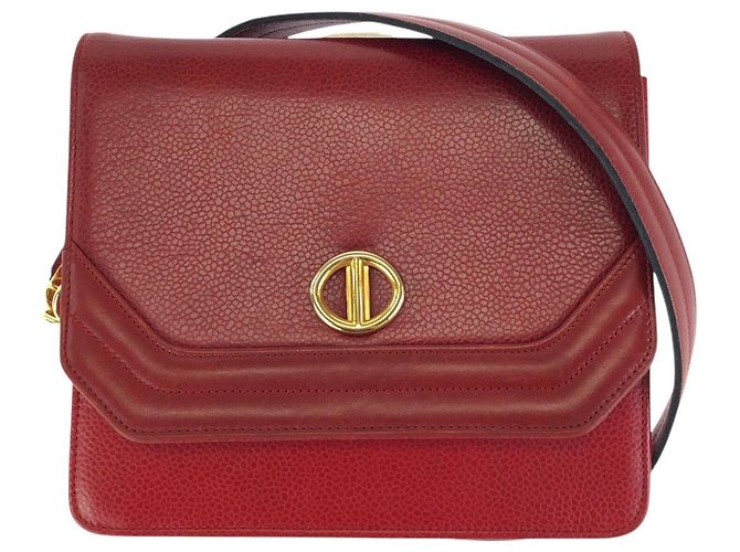 Bolsa de ombro de couro Dior Pochette Vermelho