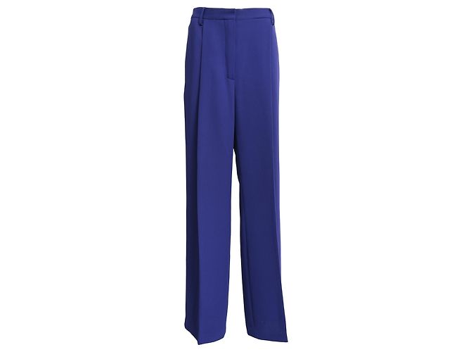 Dries Van Noten gerade Hose aus blauem Polyester