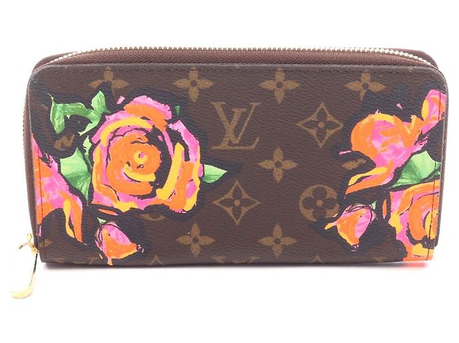 Portefeuille Zippy Louis Vuitton Monogram Rose Marron