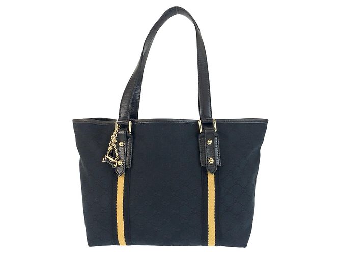 Borsa a tracolla tote Gucci GG Canvas Nera Nero