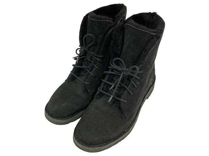 Autre Marque UGG QUINCY Lammfellstiefel Schwarz