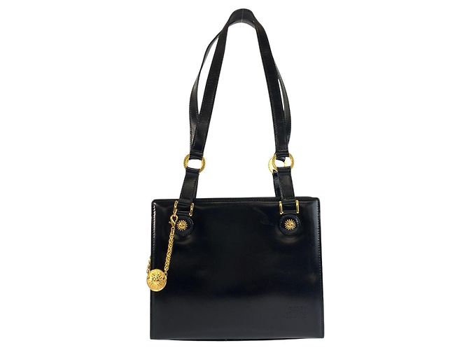 Tote a spalla Versace Sunburst in smalto nero