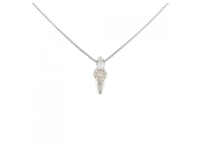 Autre Marque Platin-Diamant-Halskette Silber