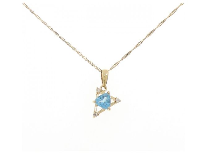 Autre Marque Collar de oro Au750 con topacio azul y diamantes