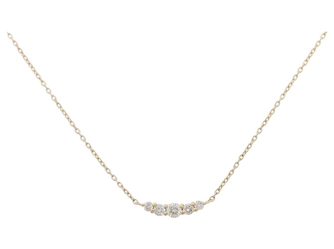 Autre Marque Colar de Au750 com Diamantes Dourado