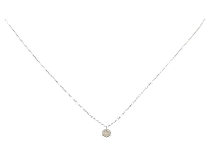 Autre Marque Platin-Diamant-Halskette Silber
