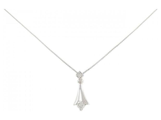 Autre Marque Collana in platino e diamanti Argento