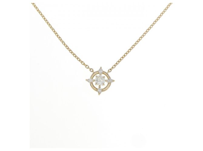 Autre Marque Colar de Au750 e Diamantes Dourado